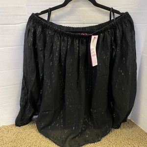 Lily Pulitzer off the Shoulder Emilee Black Chiffon NWT Women’s Small